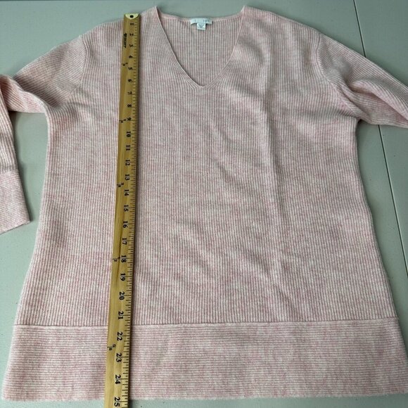 J Jill Cashmere Wool Blend Pullover Sweater XS Pink V Neck Relaxed Fit - Picture 6 of 7